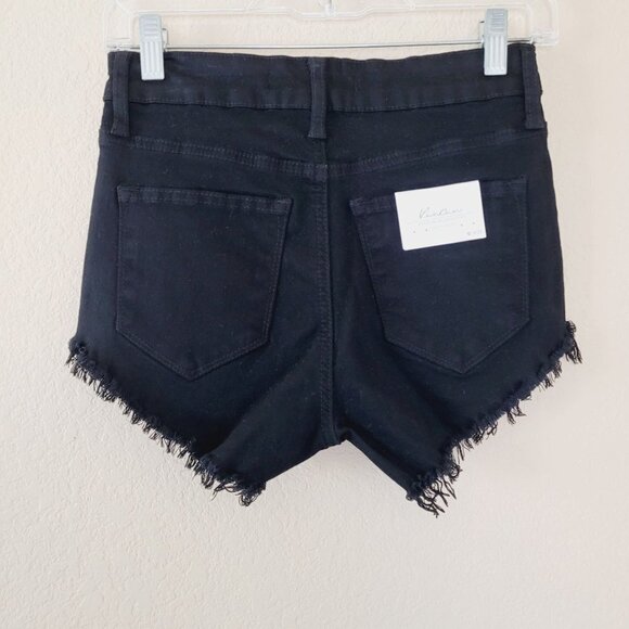 Kancan Womens Cut Off Jean Shorts Size 3/25 Dark Wash Raw Hem Stretch Nwt - Picture 8 of 8